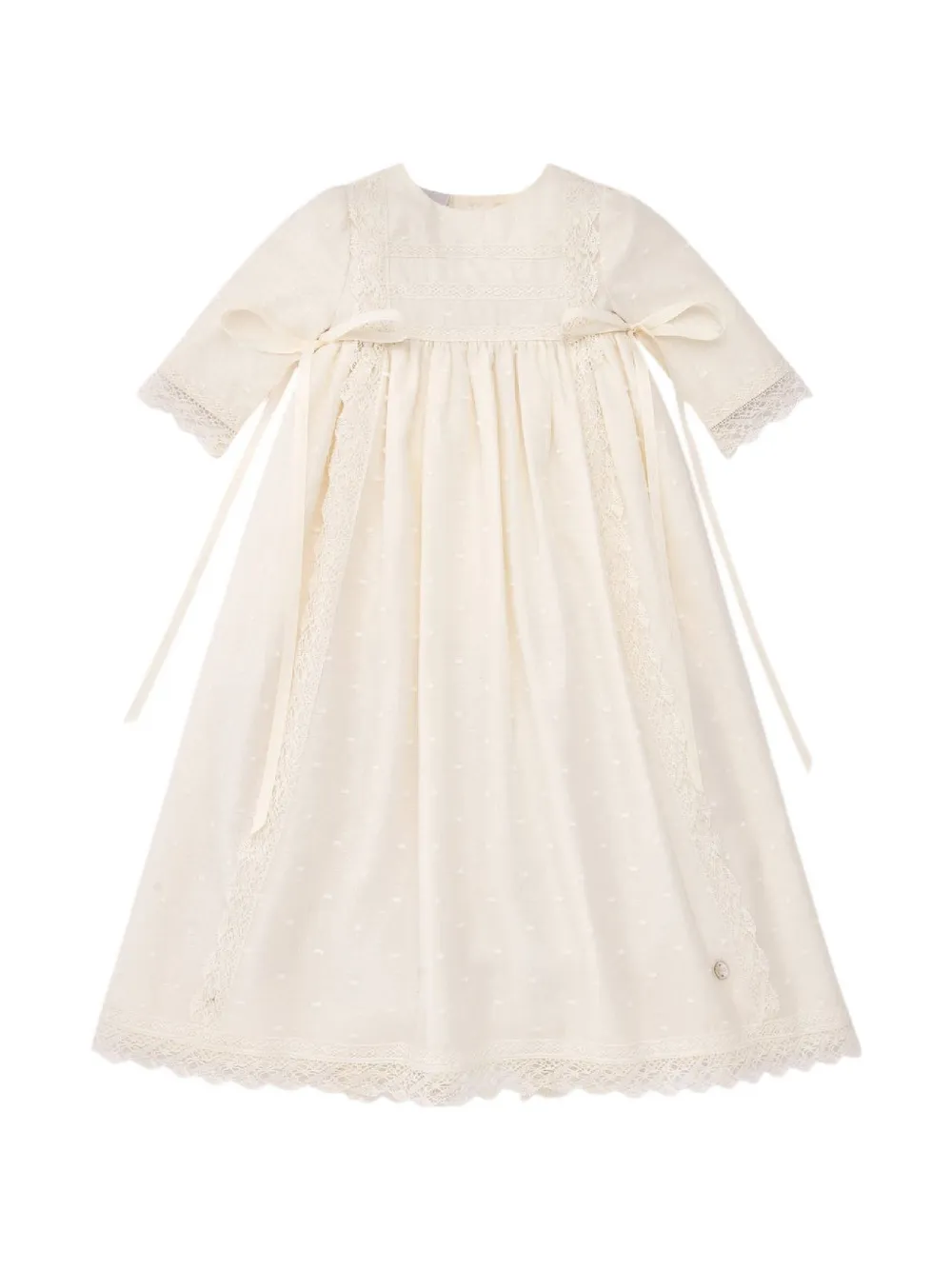 Paz Rodriguez lace-trim Esencial dress - Toni neutri