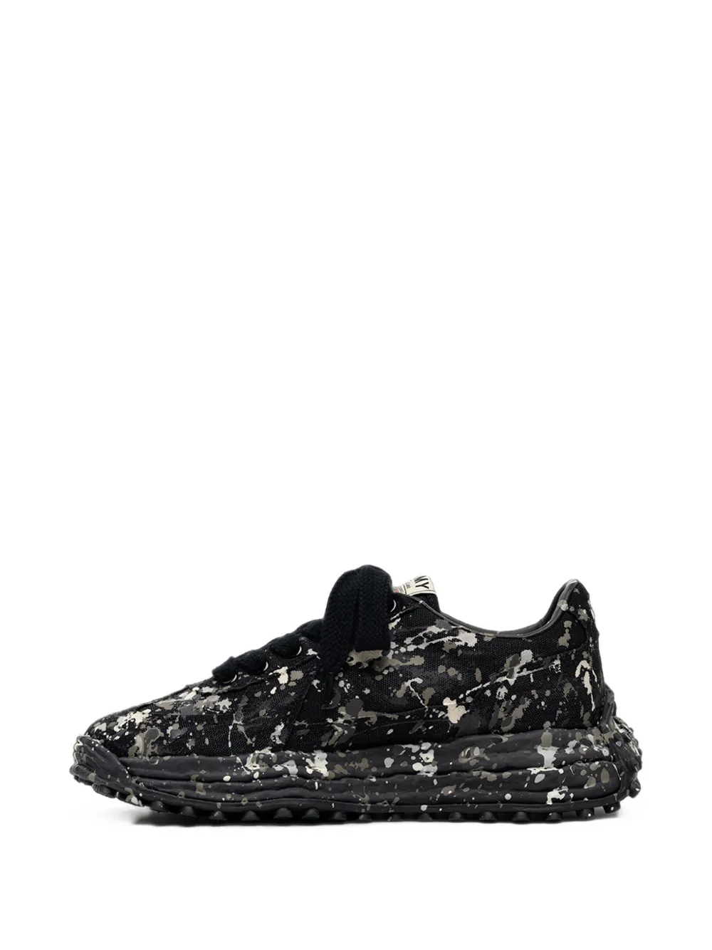 Maison MIHARA YASUHIRO "Larry"OG sole sputtering paint-canvas low-top sneakers Zwart