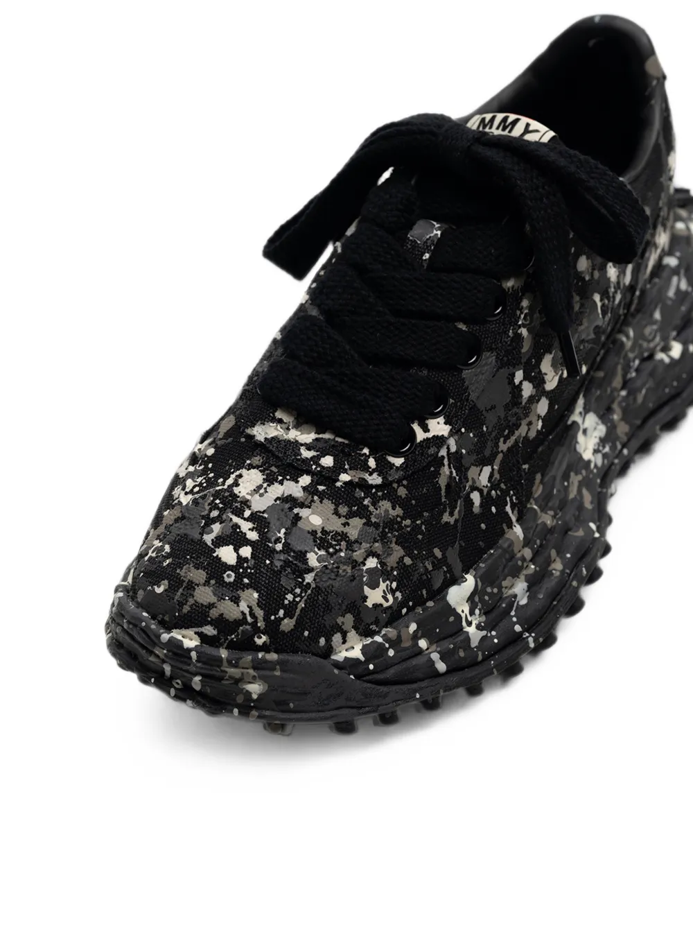 Maison MIHARA YASUHIRO "Larry"OG sole sputtering paint-canvas low-top sneakers Zwart