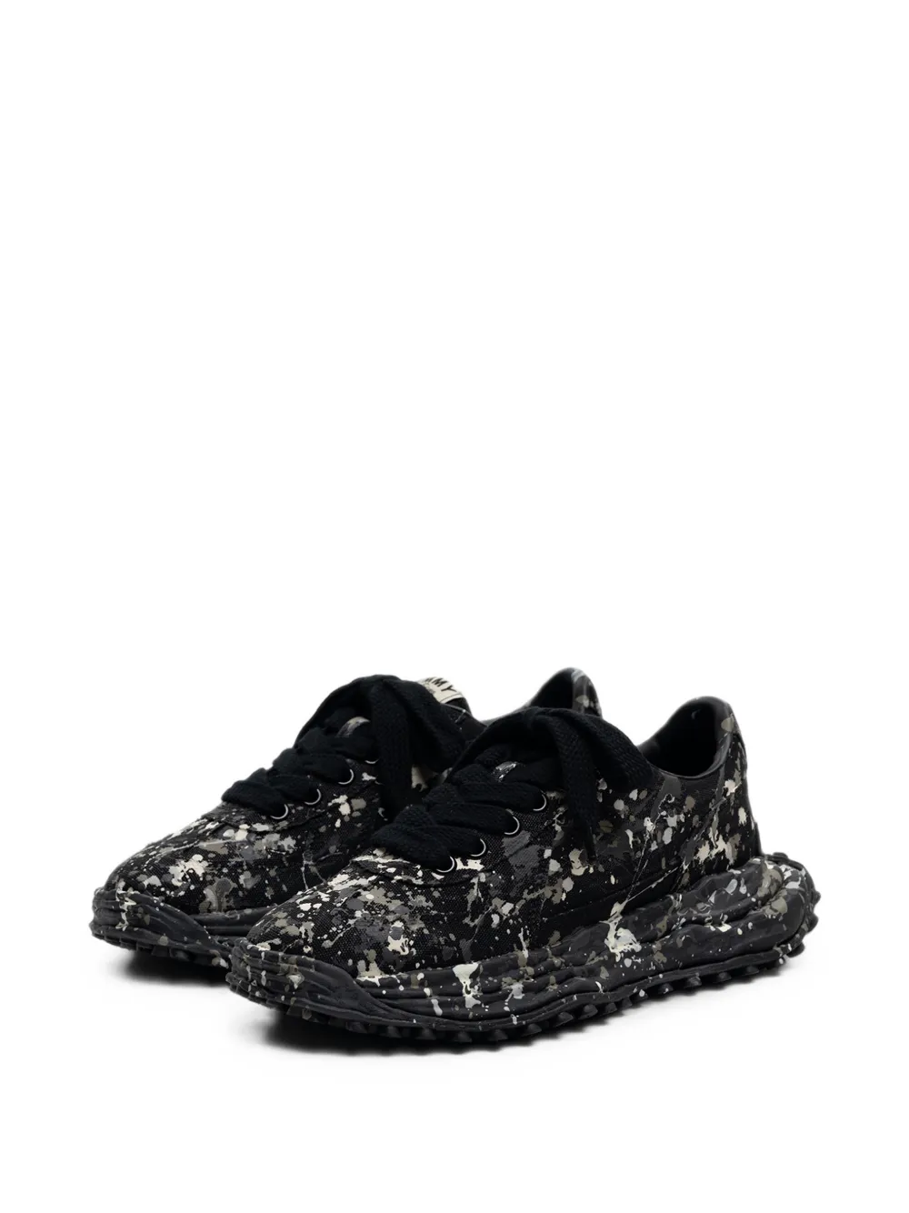 Maison MIHARA YASUHIRO "Larry"OG sole sputtering paint-canvas low-top sneakers Zwart