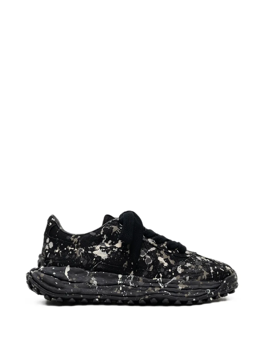 Maison MIHARA YASUHIRO "Larry"OG sole sputtering paint-canvas low-top sneakers Zwart
