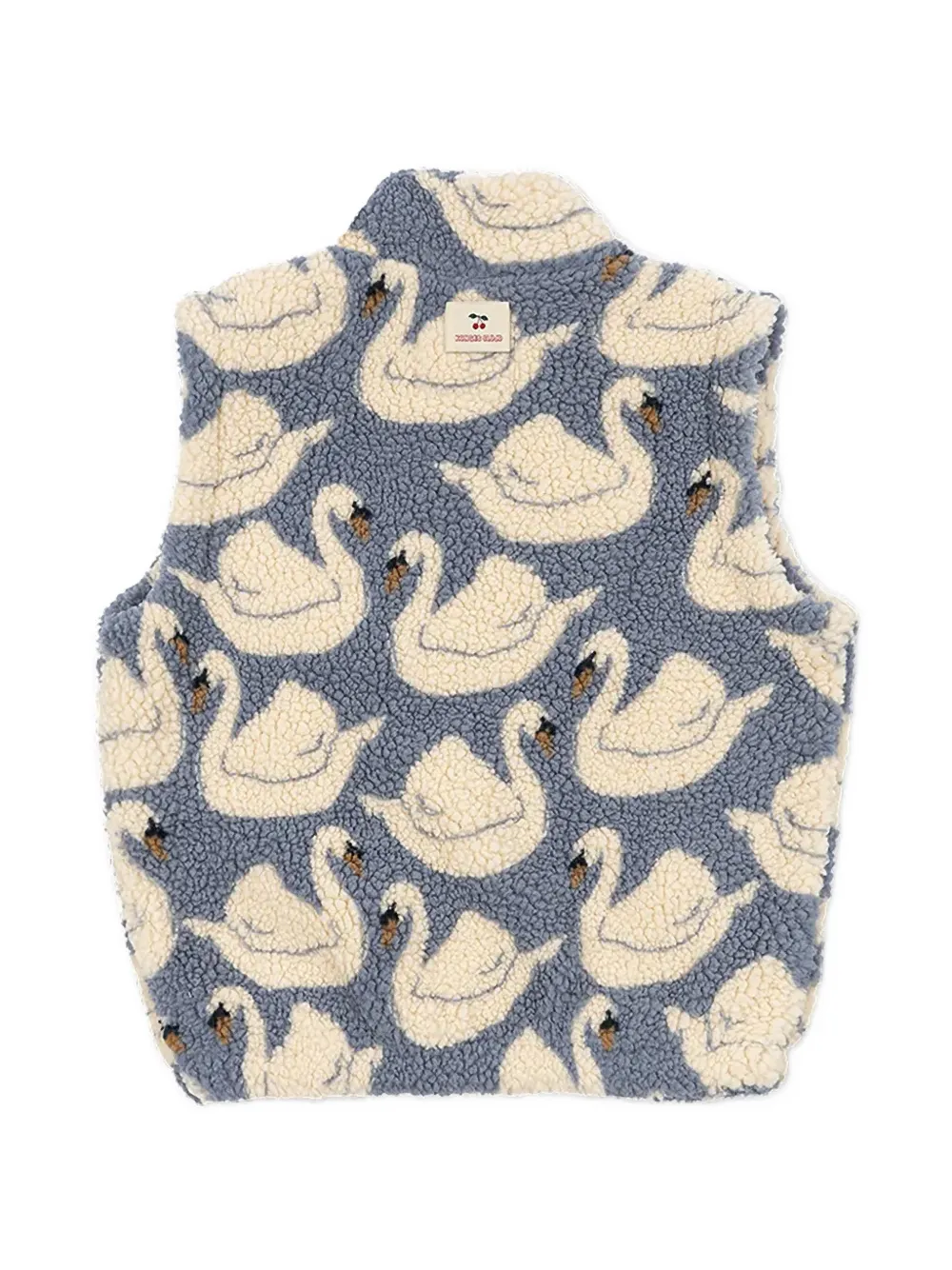 Konges Sløjd Jody fleece bodywarmer met zwaan-patroon Blauw