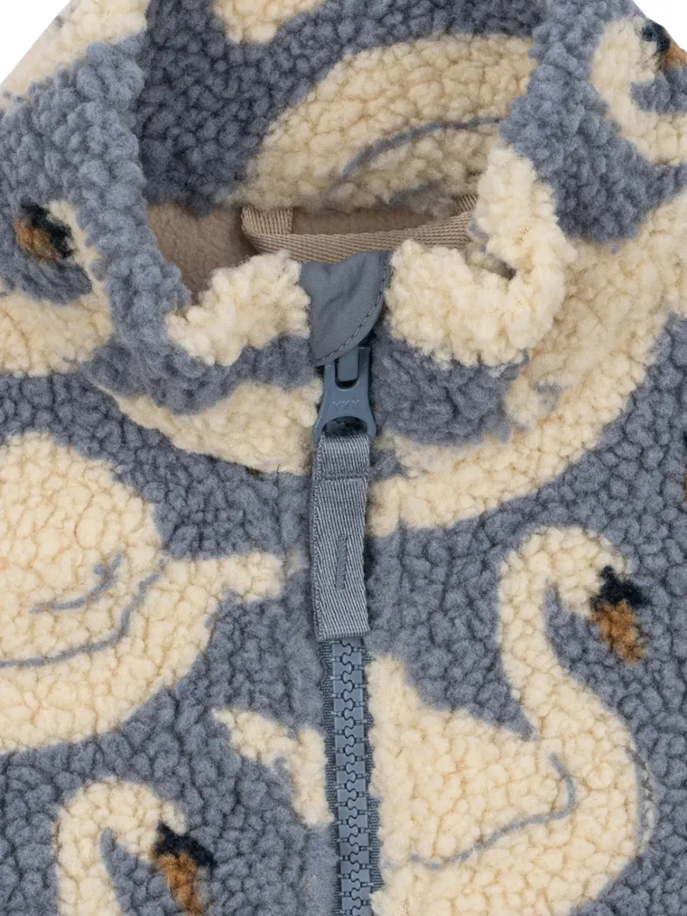 Konges Sløjd Jody fleece bodywarmer met zwaan-patroon Blauw