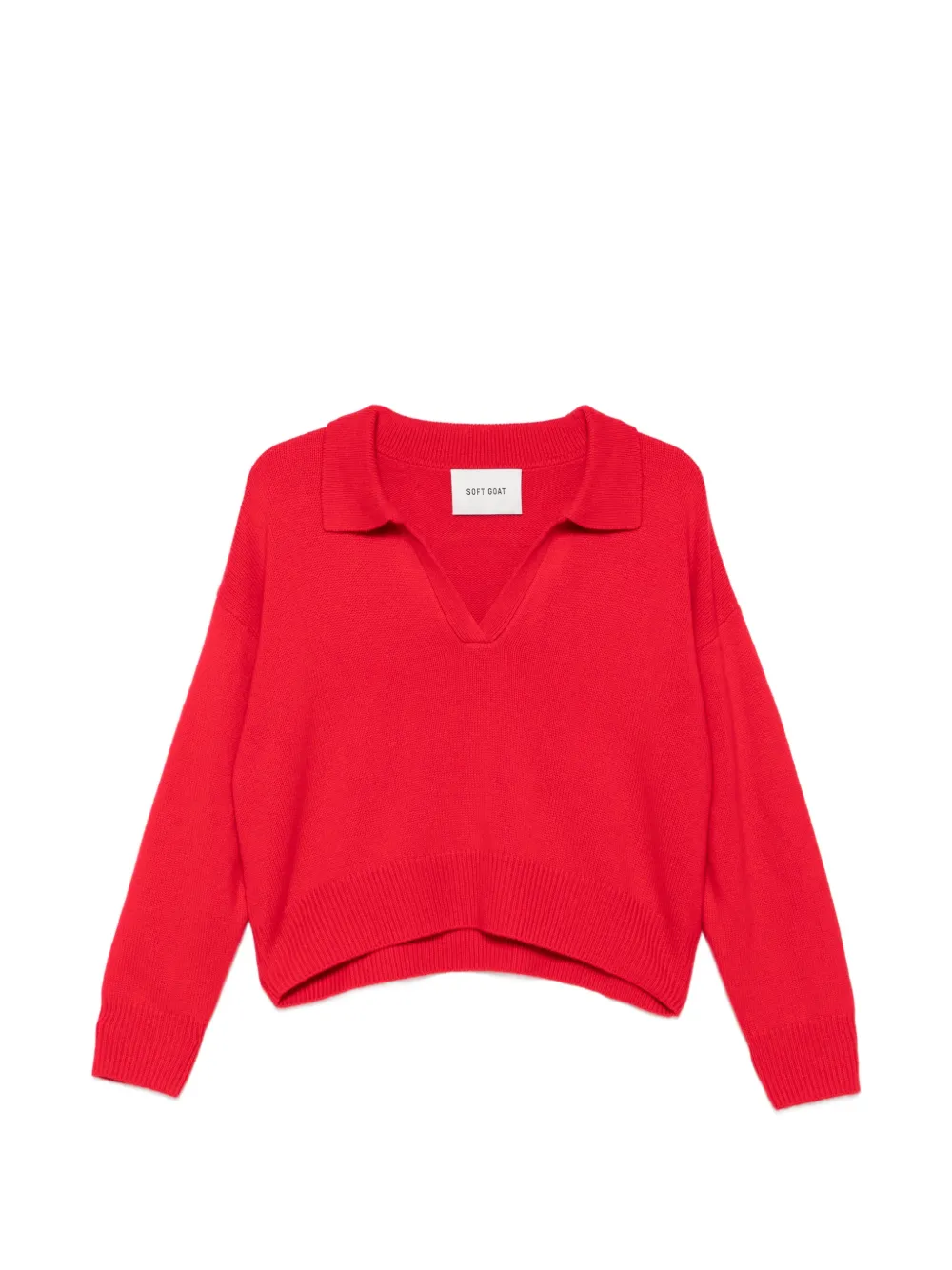 Soft Goat polo-collar knitted sweater