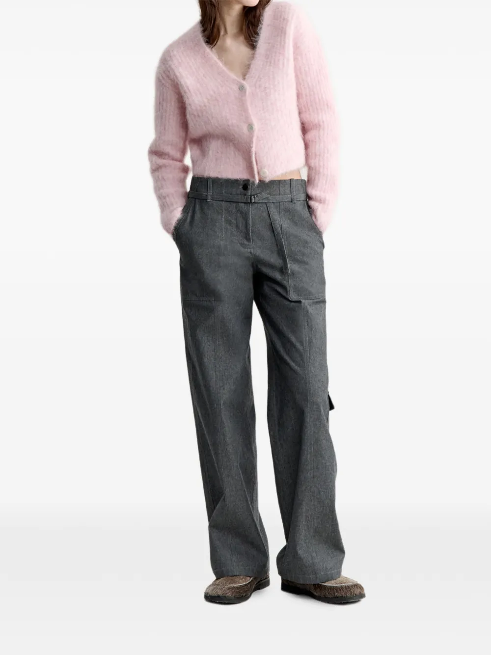 Maison Kitsuné Cropped vest Roze