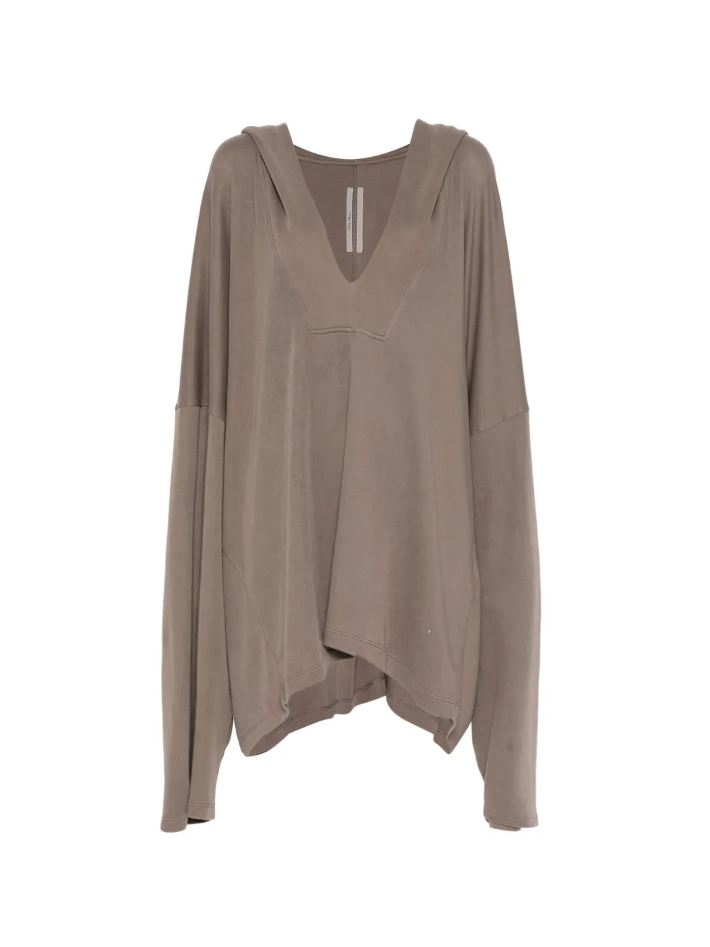 Rick Owens long-sleeve kaftan hoodie - Marrone