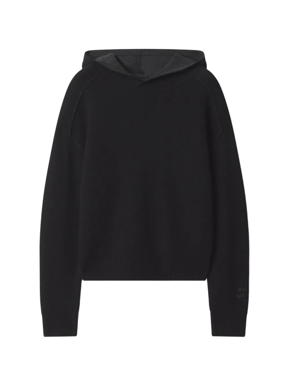 Maison Kitsuné knitted raglan-sleeve hoodie Zwart