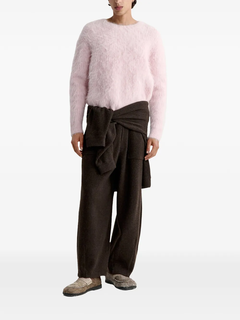 Maison Kitsuné Trui met geborstelde afwerking Roze