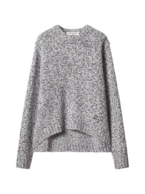 Maison Kitsuné logo-embroidered marl-knit sweater
