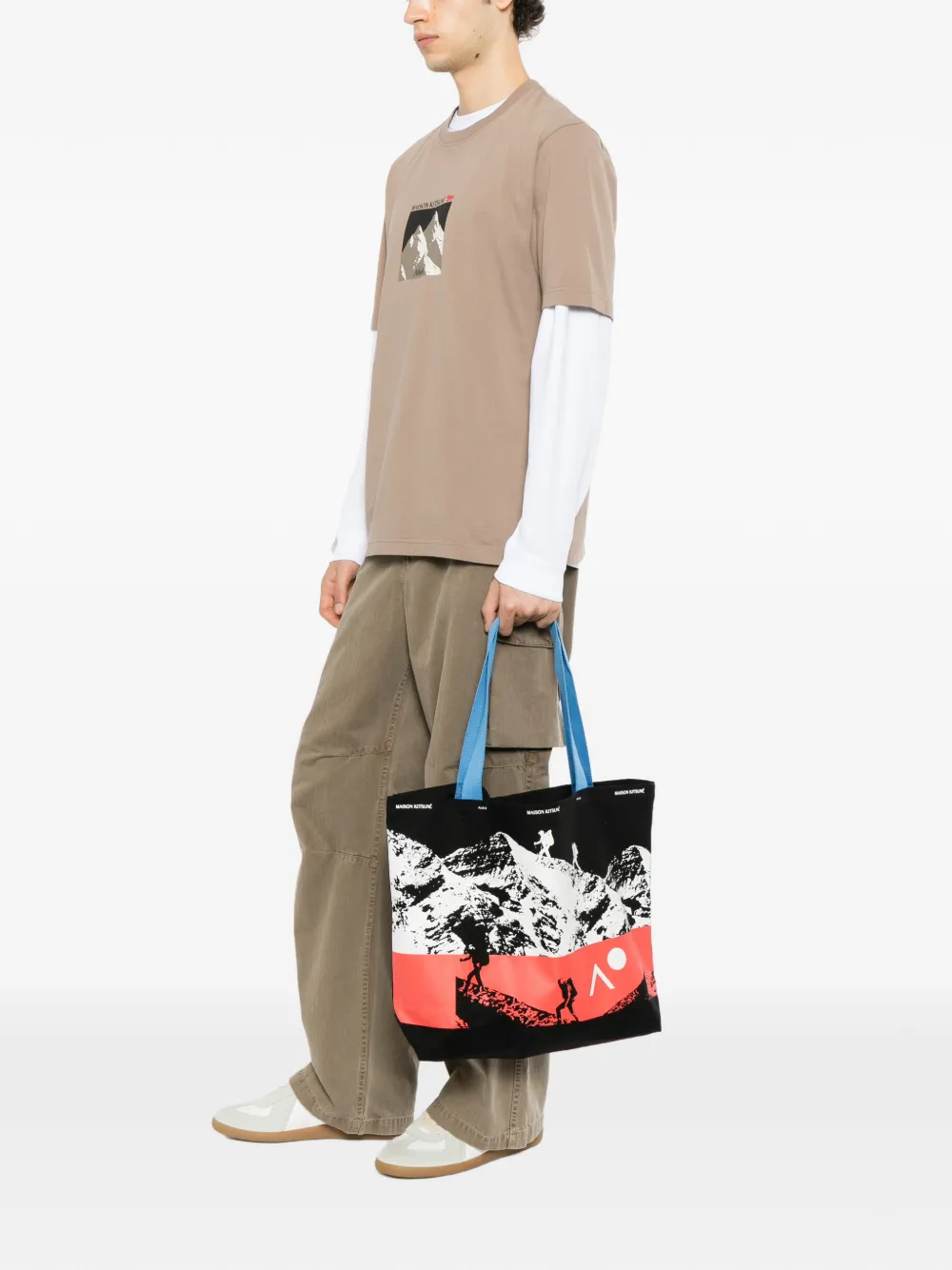 Maison Kitsuné Shopper met grafische print Zwart