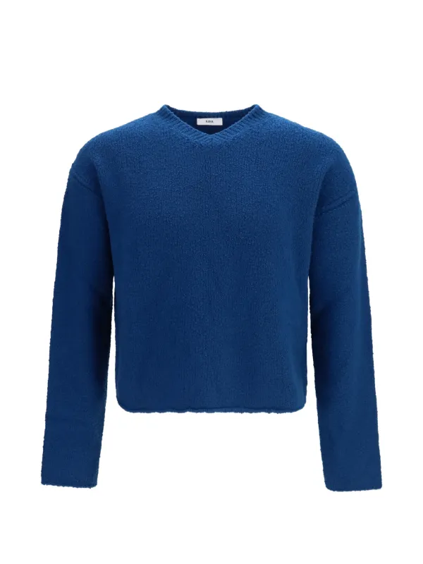 Rier Wool V-neck Sweater in Blue