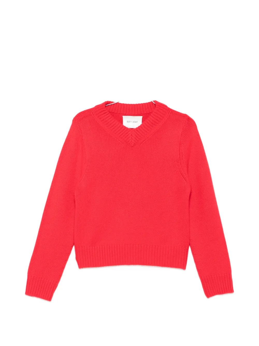 Soft Goat ribbed V-neck sweater - Rot