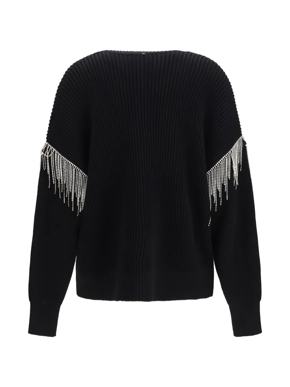 Sportmax Oversized ribgebreid vest met verfraaiing Zwart