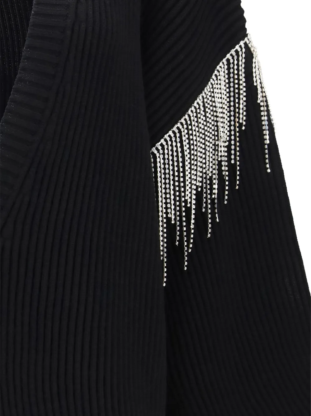 Sportmax Oversized ribgebreid vest met verfraaiing Zwart