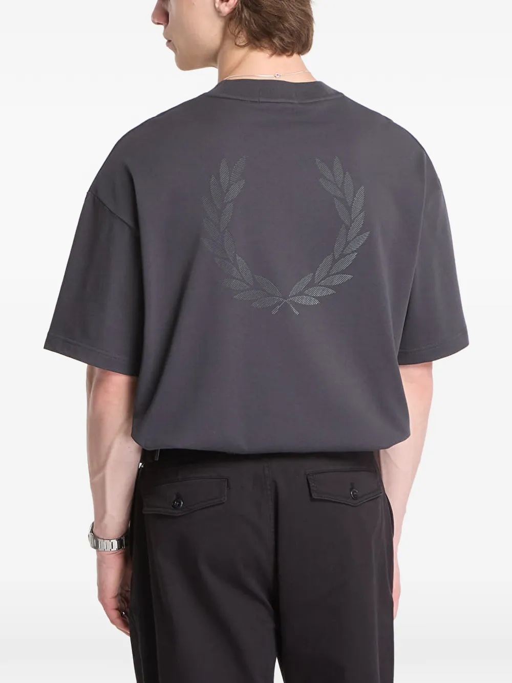 Fred Perry T-shirt met Laurel Wreath-print Grijs