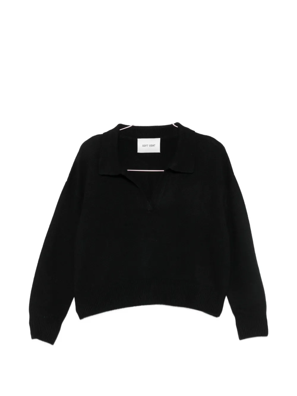 Soft Goat polo-collar sweater - Schwarz
