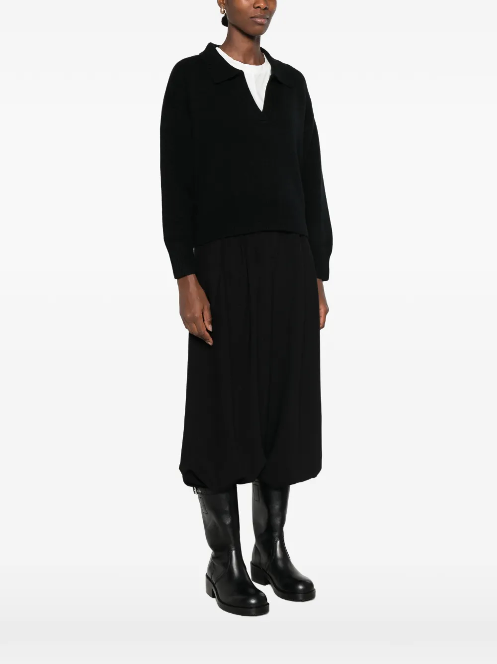 Soft Goat Trui met polokraag Zwart