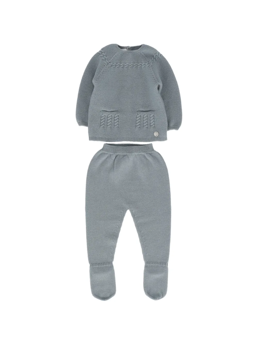 Paz Rodriguez cable-knit wool sweater and trousers set - Blau