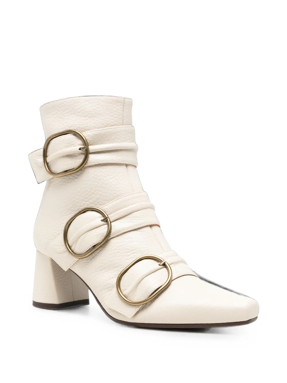 Chie Mihara Adila buckle-detail ankle boots Beige