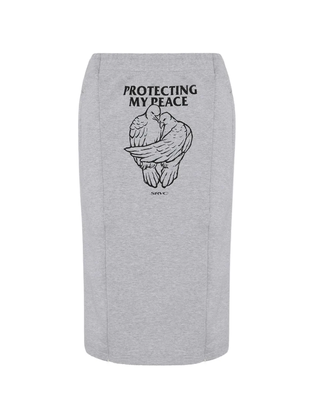 SRVC Studio graphic-print zip-slit midi skirt - Grigio