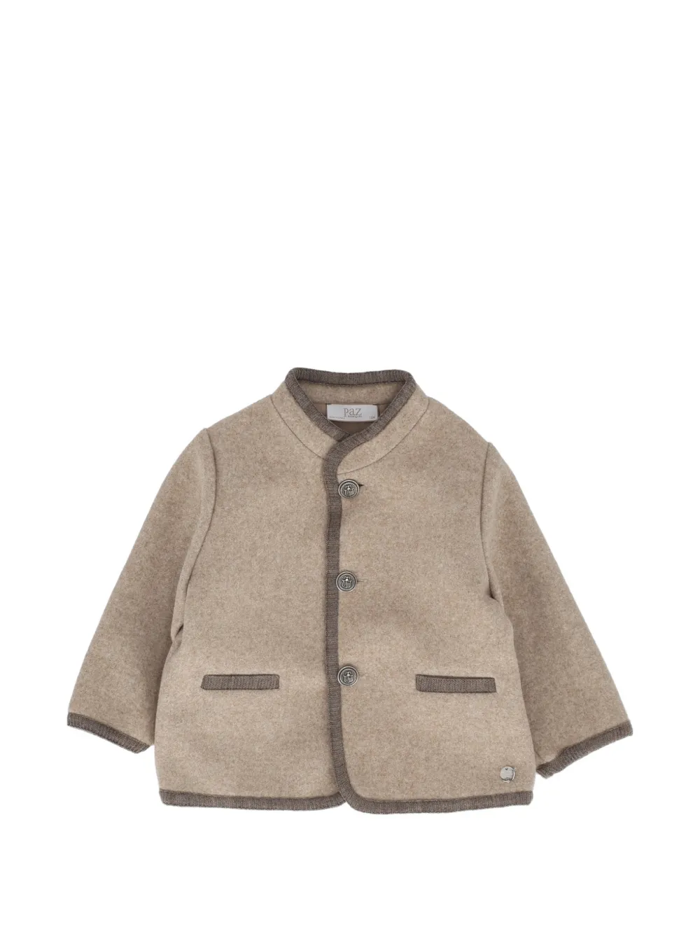 Paz Rodriguez contrast-trim button-up jacket - Toni neutri