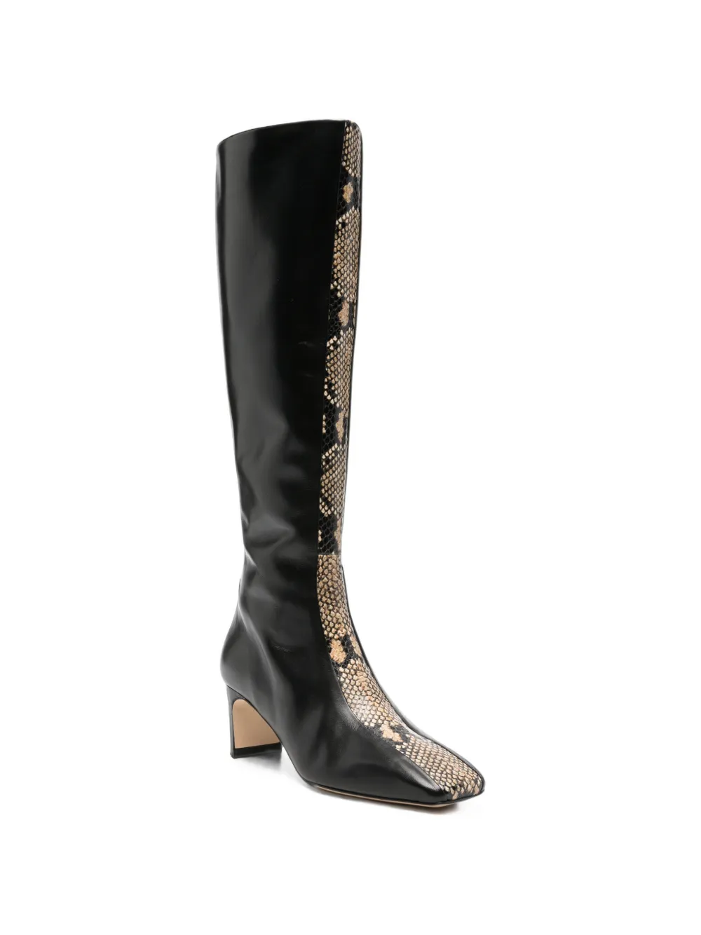 Aeyde snakeskin-effect panelled boots Zwart