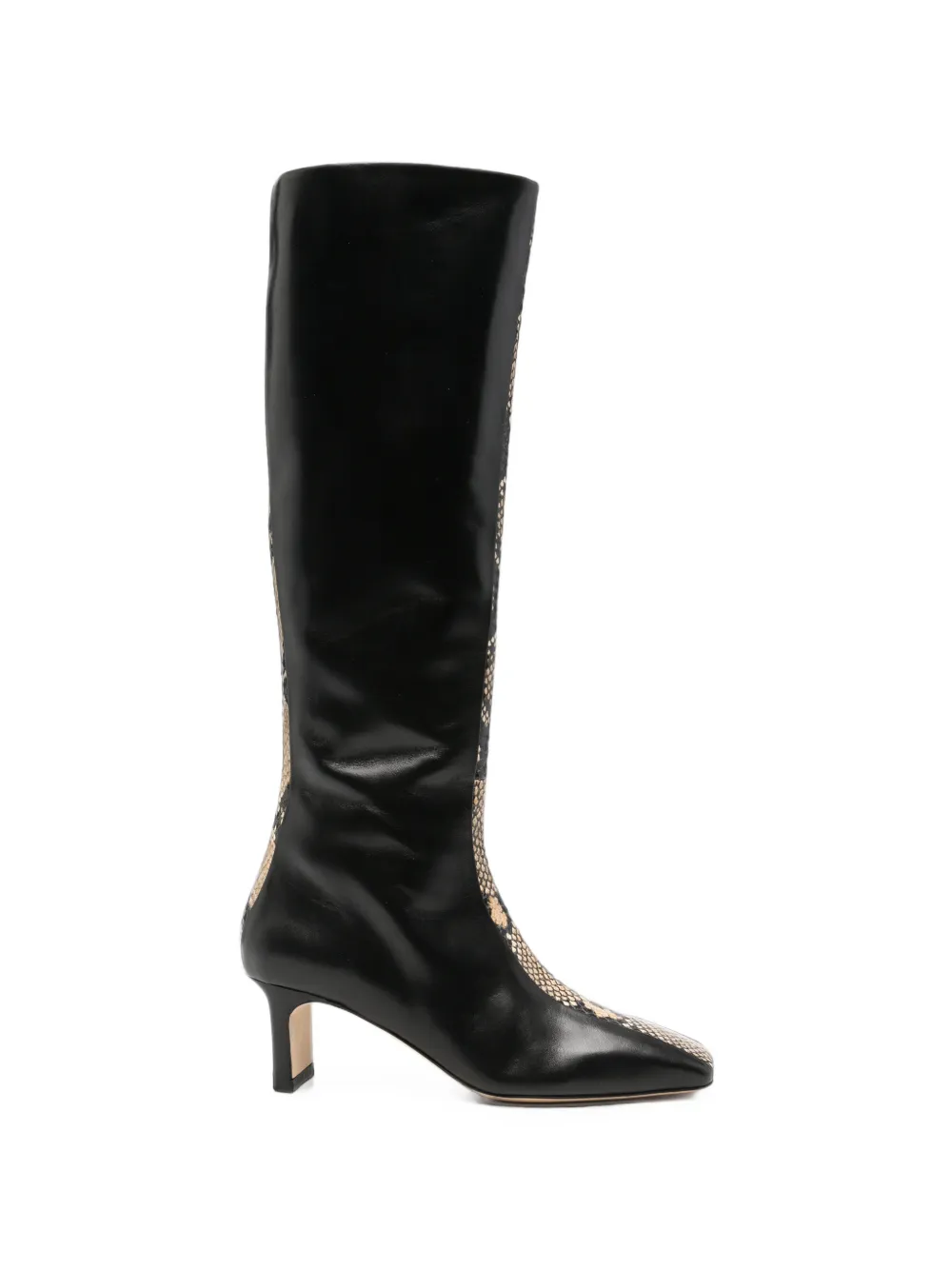 Aeyde snakeskin-effect panelled boots Zwart