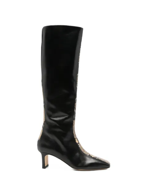 Aeyde snakeskin-effect panelled boots