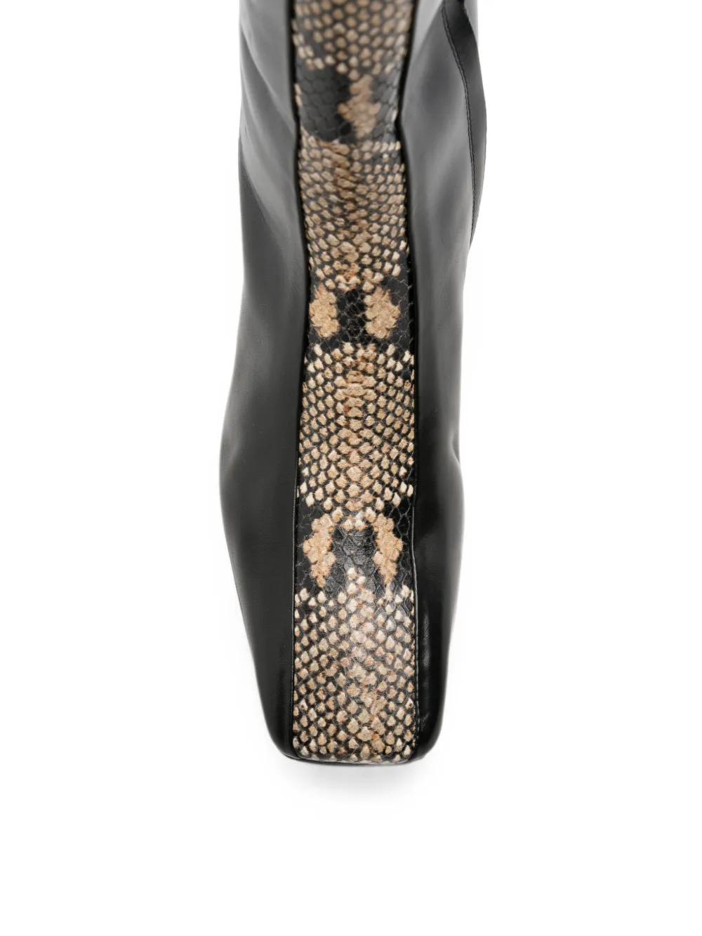 Aeyde snakeskin-effect panelled boots Zwart
