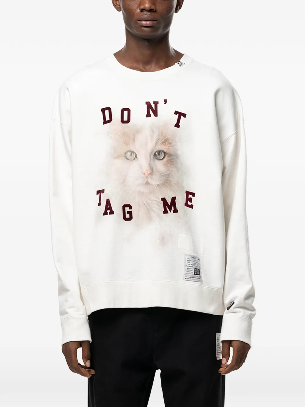 Maison MIHARA YASUHIRO Sweater met kat-print Beige