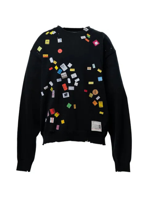 Maison MIHARA YASUHIRO price tag sticker printed knit sweater