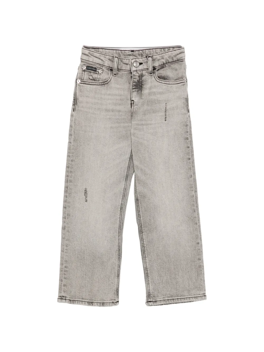 Calvin Klein Kids Jeans dritti con effetto vissuto - Grigio