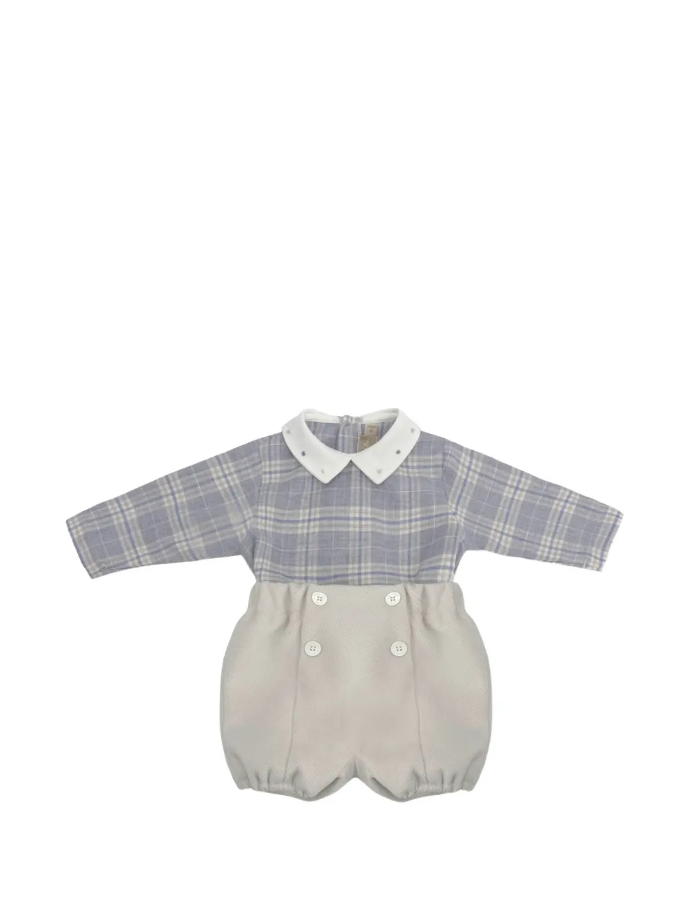 La Stupenderia check-pattern Peter Pan collar two-piece set Blauw