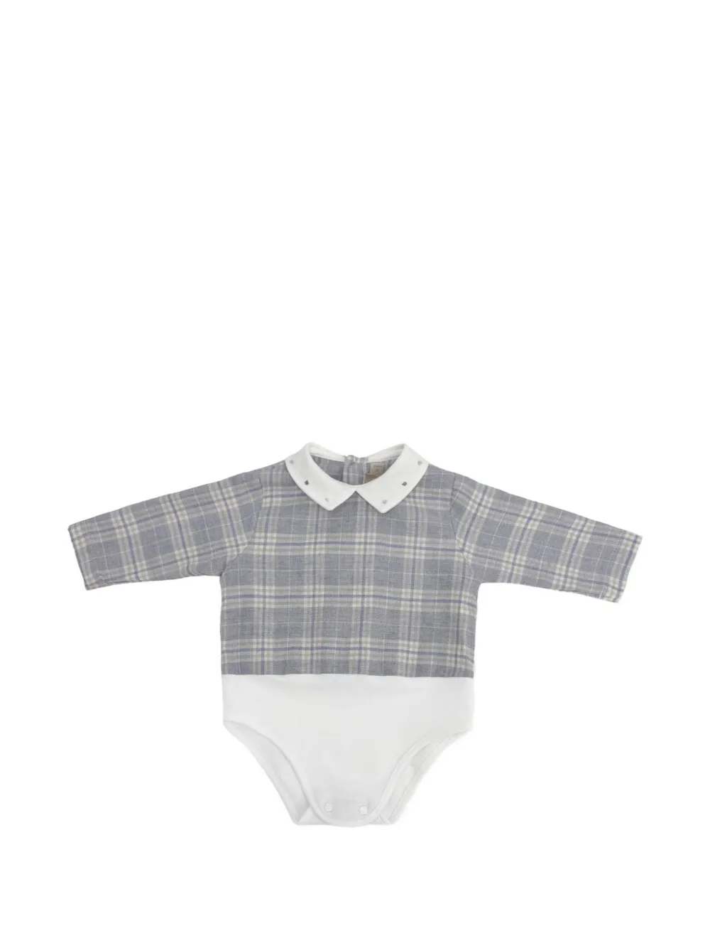 La Stupenderia check-pattern Peter Pan collar two-piece set Blauw