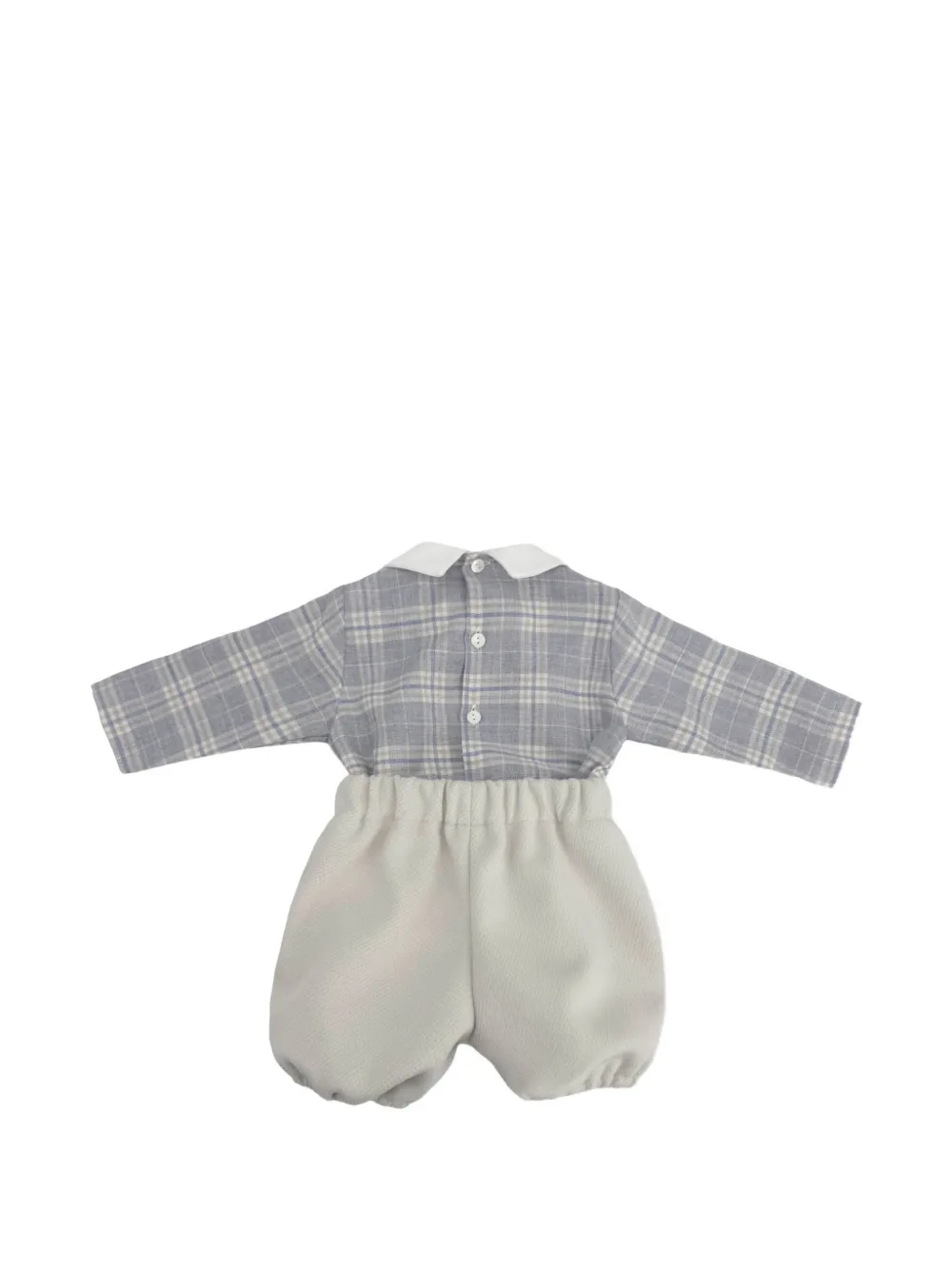 La Stupenderia check-pattern Peter Pan collar two-piece set Blauw
