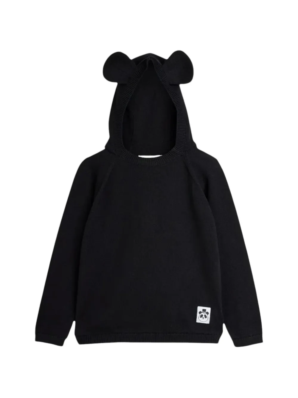 Mini Rodini Felpa Mouse Ear con cappuccio - Nero