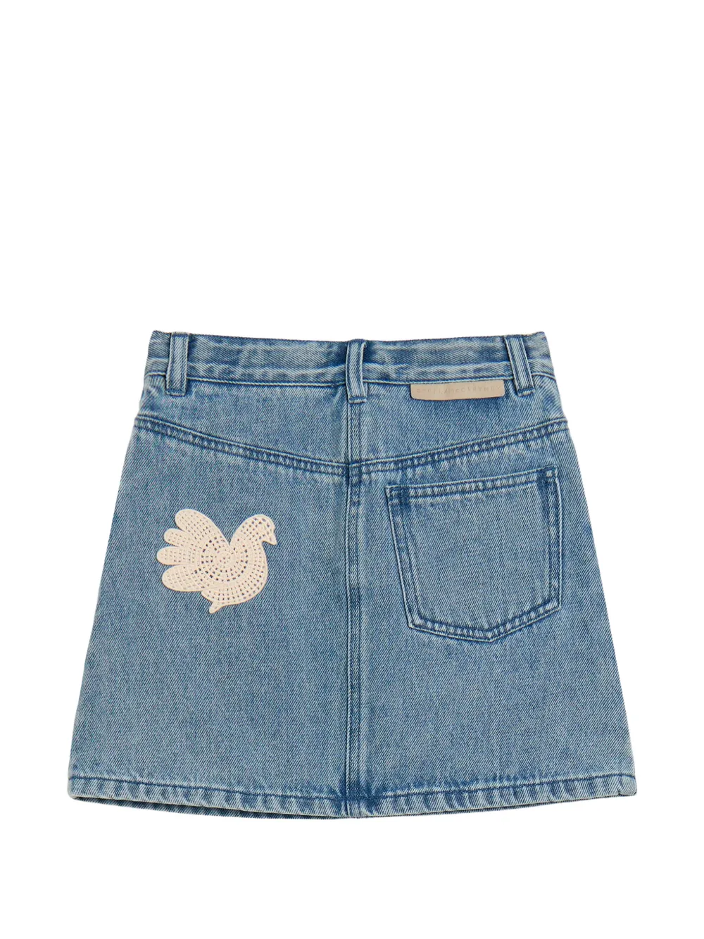 Stella McCartney Kids Spijkerrok met geborduurde duif Blauw