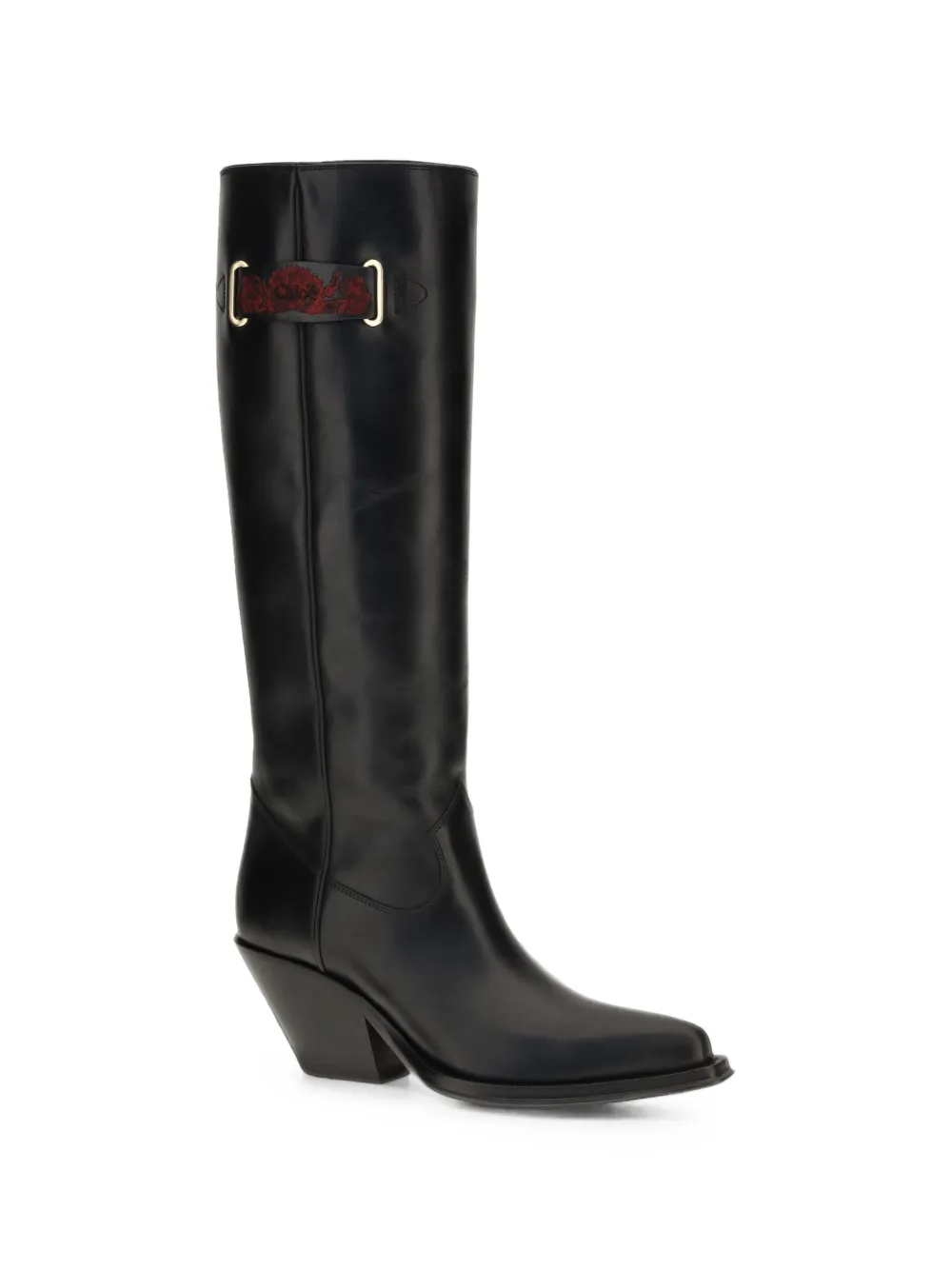 Chloé Azelan knee-high leather boots Zwart