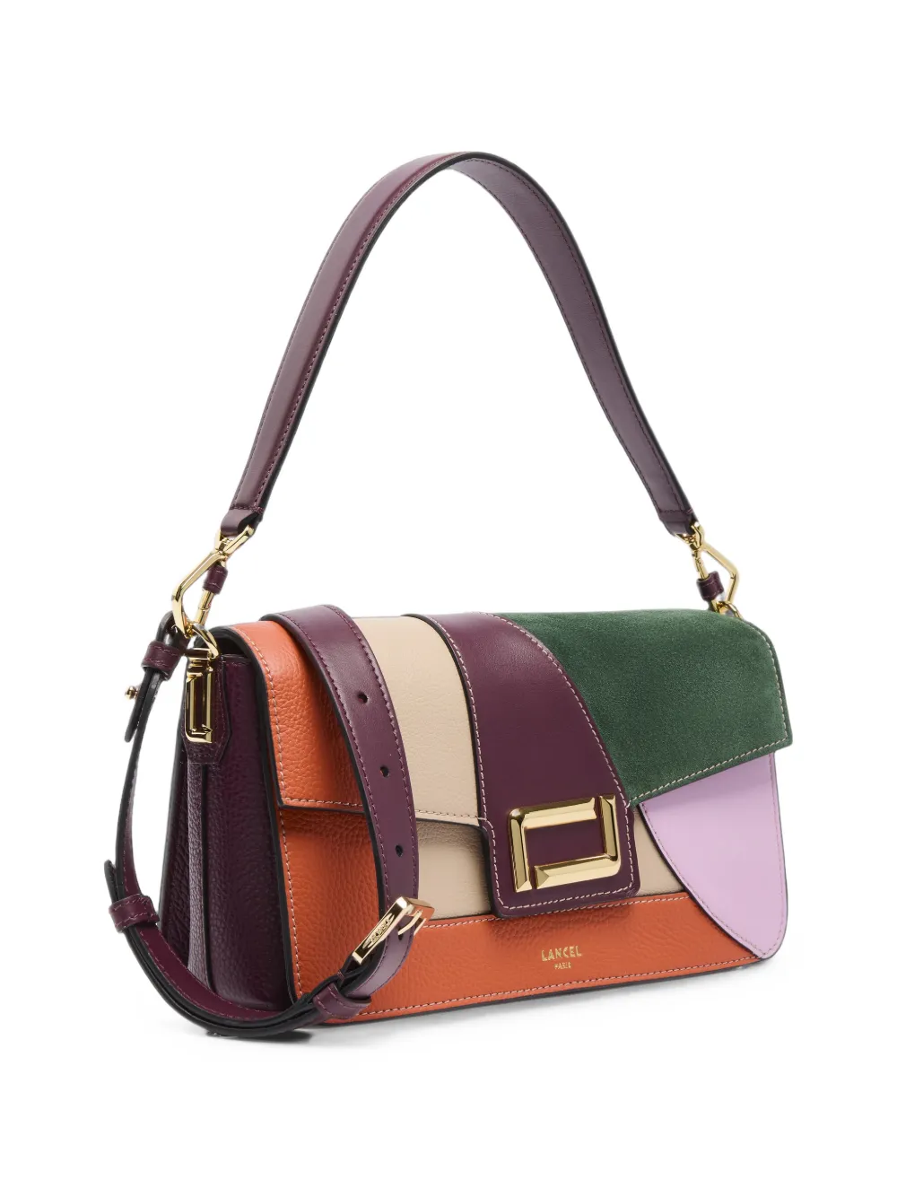 Lancel Angele leren schoudertas Paars