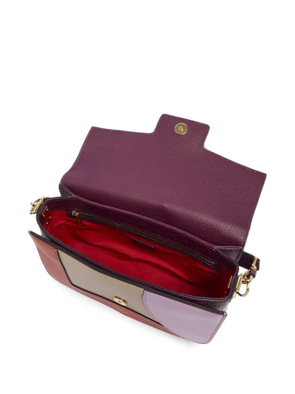 Lancel Angele leren schoudertas Paars