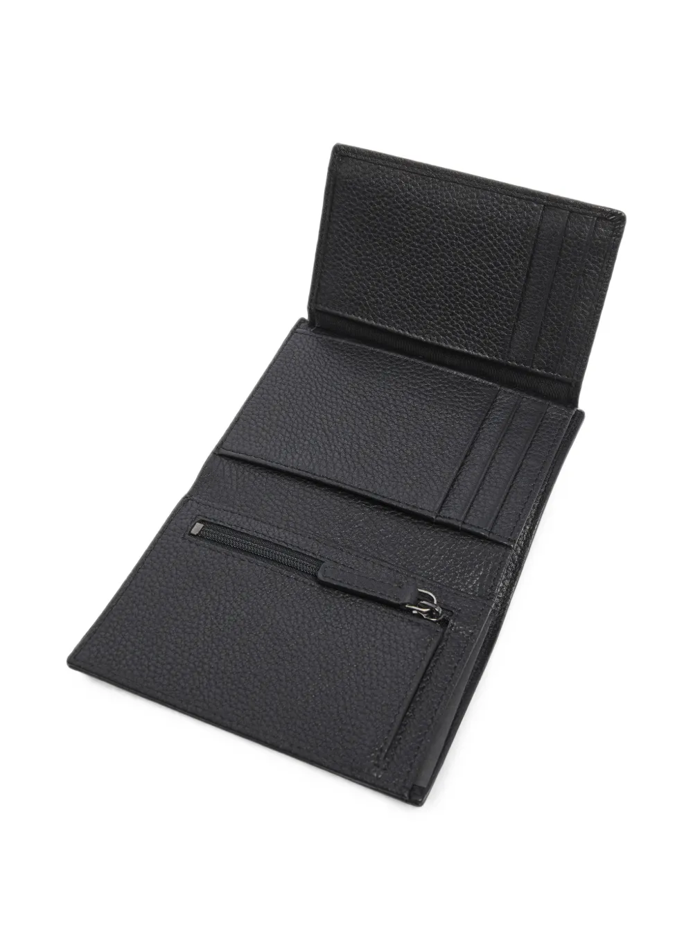 Lancel Leon grained leather wallet Zwart