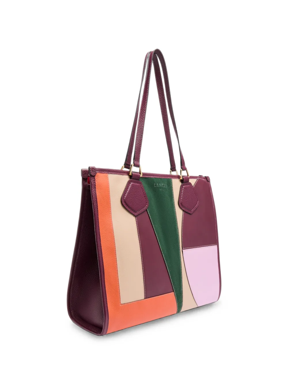 Lancel Jour leren shopper met patchwork Paars
