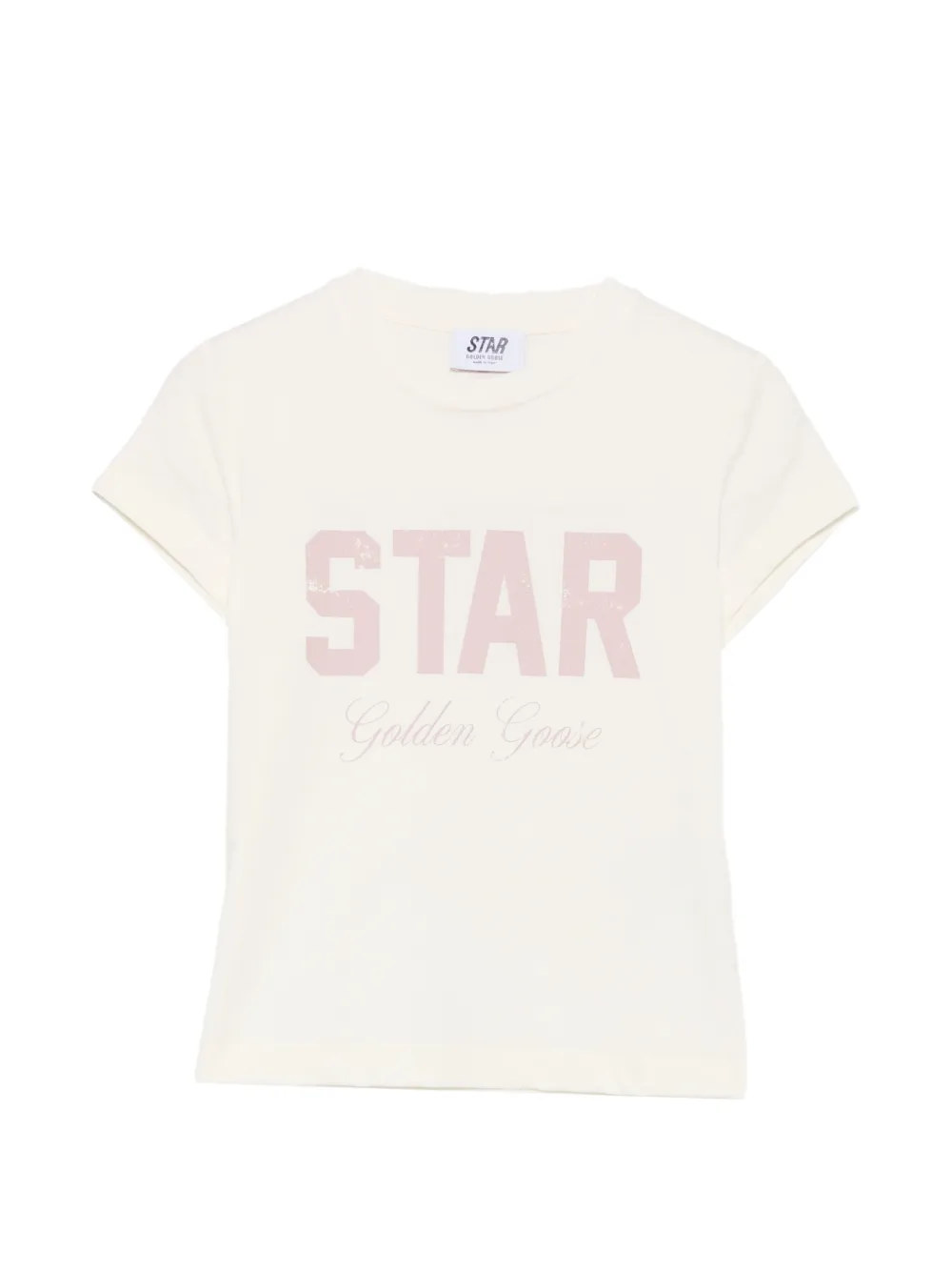 Golden Goose Kids Katoenen T-shirt met logoprint Wit