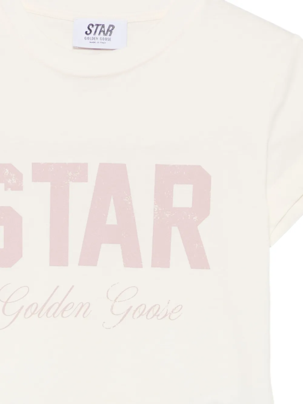 Golden Goose Kids Katoenen T-shirt met logoprint Wit