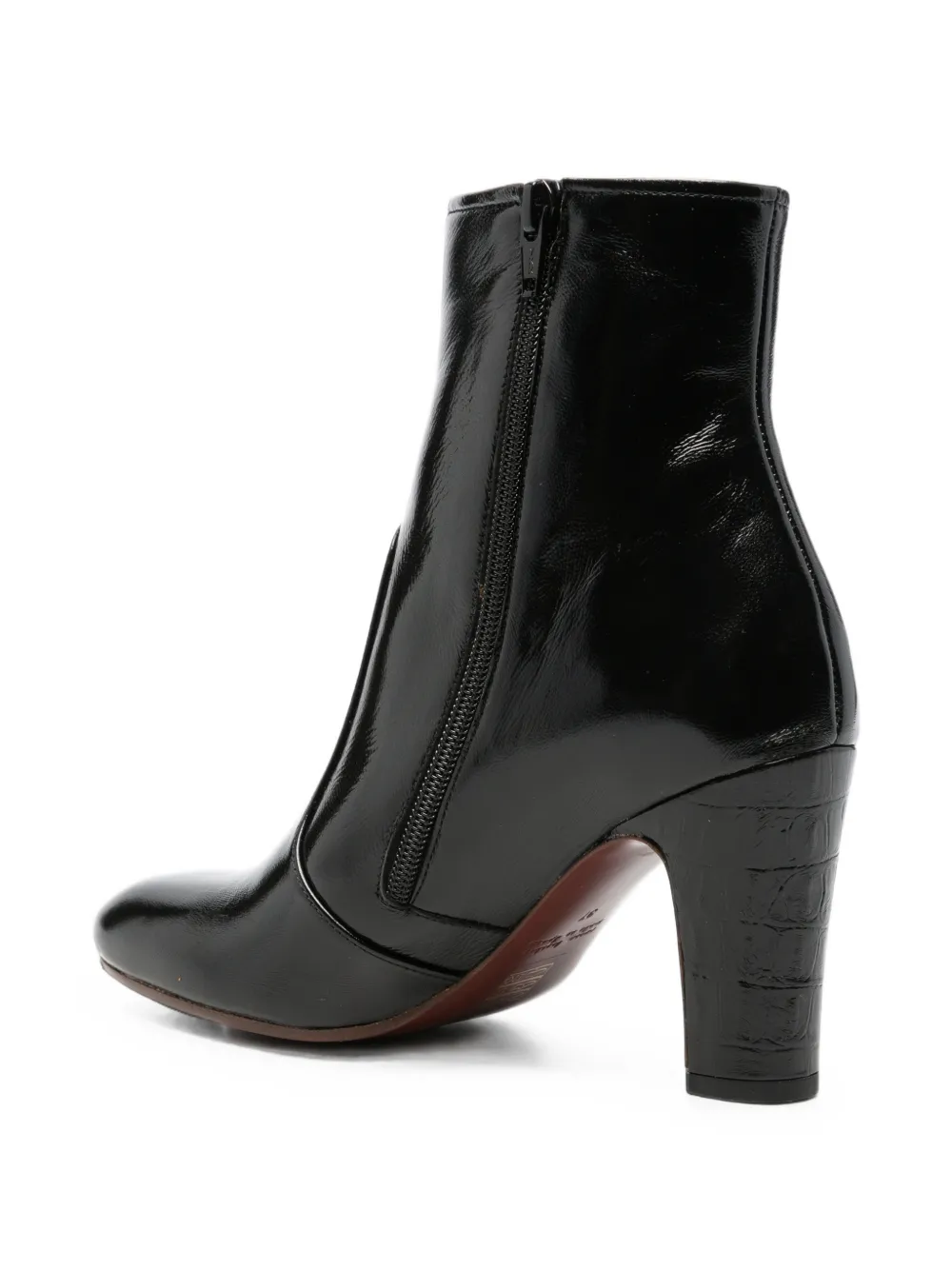 Chie Mihara Manel croc-effect leather ankle boots Zwart
