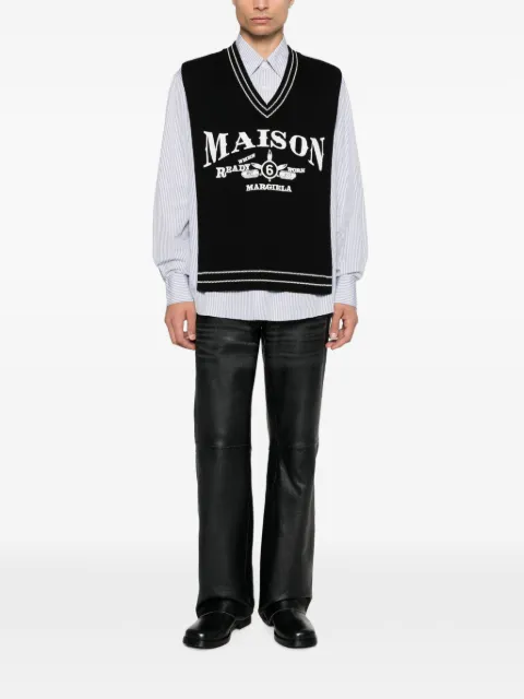 MM6 Maison Margiela logo-embroidered V-neck gilet