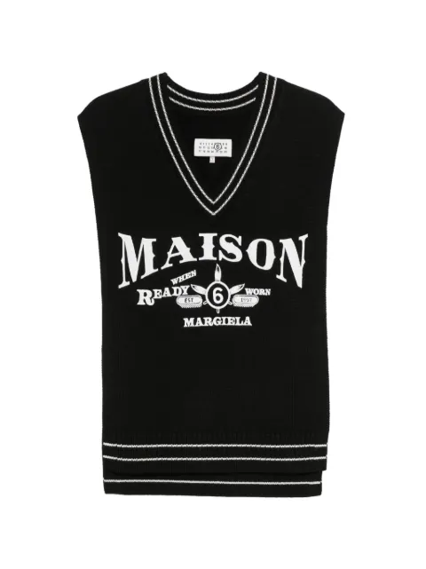 MM6 Maison Margiela logo-embroidered V-neck gilet