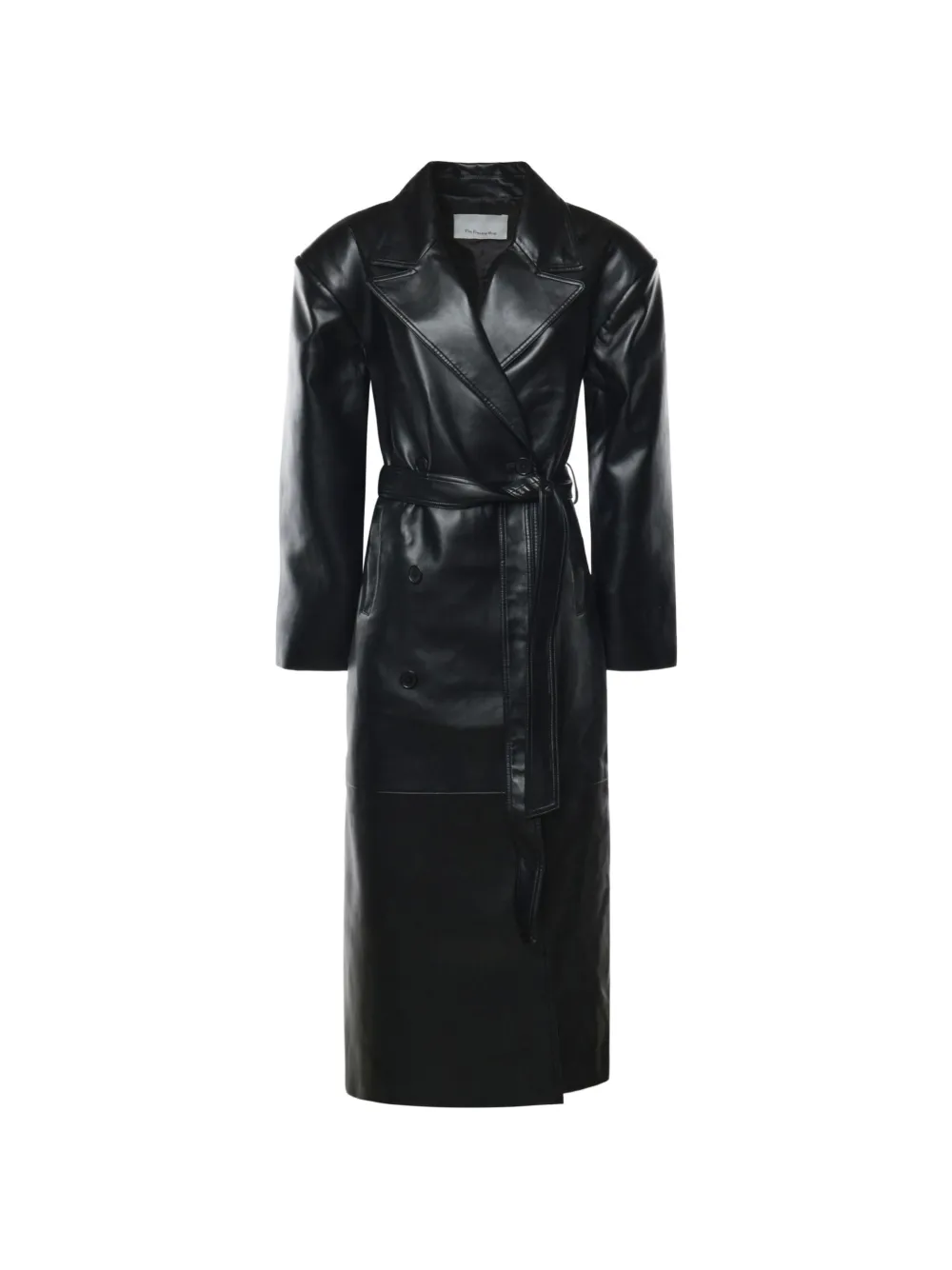 The Frankie Shop Tina double-breasted faux-leather coat