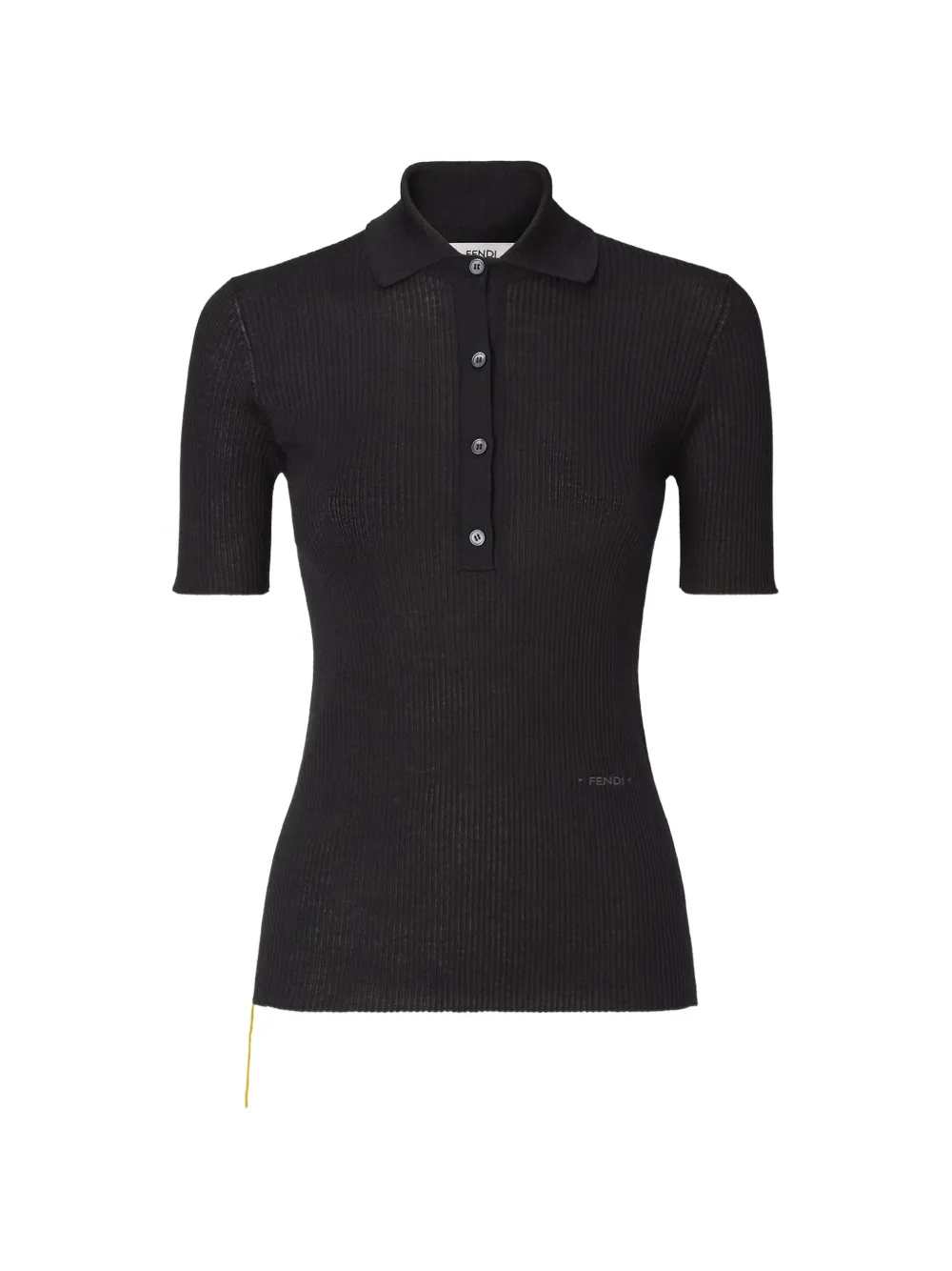 FENDI ribbed-knit polo shirt - Nero