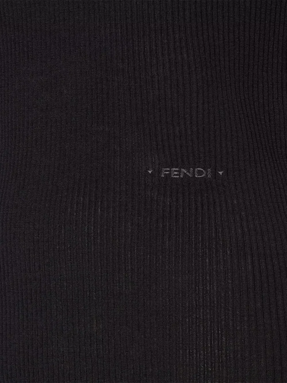 FENDI Ribgebreid poloshirt Zwart